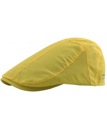 Newsboy Caps Summer Newsboy Flat Cap Quick-Dry Beret Gatsby Ivy Hat Adjustable Men - Yellow - CU18QX893SC $14.19