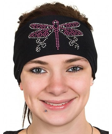 Headbands Biker Beanie Head Wrap - Womens Headband - Biker Chick Headwear - Dragonfly - Pink - C111IXLGC8J $36.13