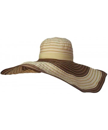 Sun Hats Multi Tone Wide Brim Floppy Hat - Beige - CK118CIJTYH $32.26