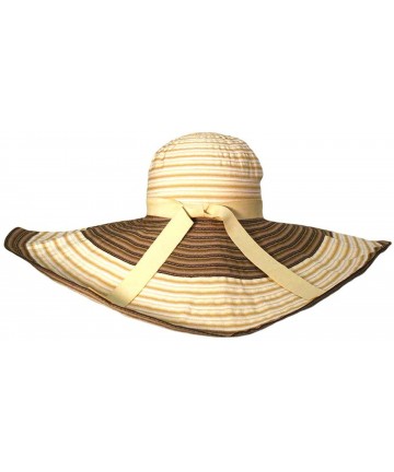 Sun Hats Multi Tone Wide Brim Floppy Hat - Beige - CK118CIJTYH $32.26