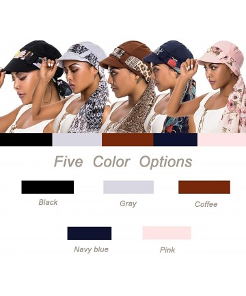 Newsboy Caps Newsboy Cap with Scarf Breathable Bamboo Cotton Lined Chemo Hat for Women of - Black+navy Blue - C818WZOYS5N $32.32