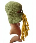 Skullies & Beanies Crochet Octopus Tentacle Beanie Hat Squid Cover Cap Knitted Beard Caps - Army Green With Yellow - CB189QDW...