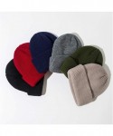 Visors Trendy Warm Chunky Soft Stretch Cable Knit Cuff Beanie Hat for Women Men - Beige - CQ18YGEHI8M $13.44