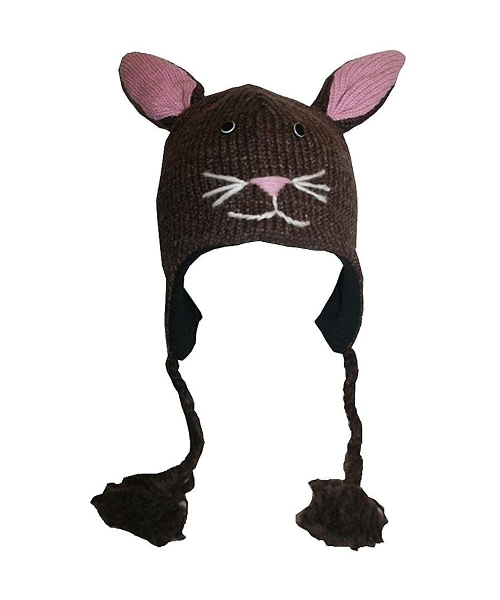 Skullies & Beanies Animal Hat Wool Fleece Lined Trapper Beanie Cap Adult Teenagers - Bunny Rabbit - CD11HNUX4B9 $33.90