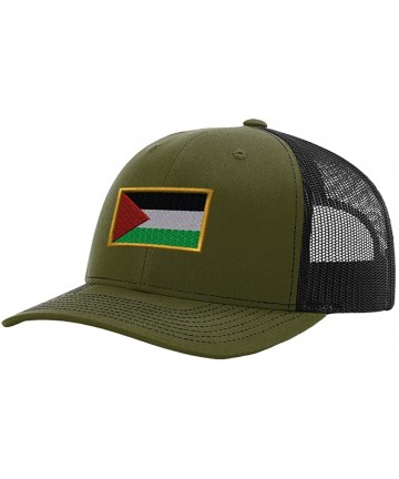 Baseball Caps Palestine Embroidery Design Richardson Structured Front Mesh Back Cap Loden/Black - C71879DAHNE $29.55