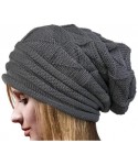 Skullies & Beanies Casual Knit Hat Elegant Warm Hat Pleated Cloth Hat Cuffed Wool Hat Solid Color Hat Simple Cap - Dark Gray ...
