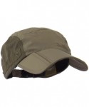 Sun Hats UV 50+ Folding Bill Cap with Double Flaps - Olive - CE11FITP1C7 $50.77