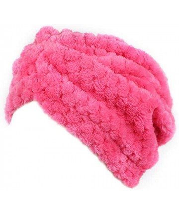 Headbands Faux Fur Turban Hair Cover One Size - Mother's Day Rose Pink - CV18ZE3O4D8 $18.95