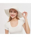 Sun Hats Womens Beach Straw Hat Wide Brim Summer UV Hat UPF 50+ Floppy Foldable Roll up Cap Sun Hat - White - C9194OLTZXX $16.09