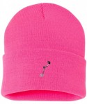 Skullies & Beanies Metal Detector Custom Personalized Embroidery Embroidered Beanie - Hot Pink - CG12N37CNSP $21.28