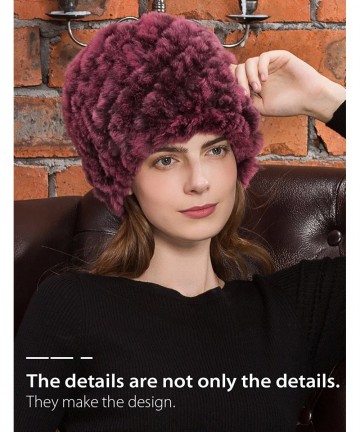 Skullies & Beanies Women's Genuine Rabbit Fur Beanie- Fashion Winter Warm Furry Hat - Color No. 1 - CE12NYYRD07 $37.69