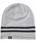 Skullies & Beanies FORBUSITE Knit Slouchy Beanie Hat Skull Cap for Mens Winter Summer - Light Grey Striped - C61865O9M5O $20.02