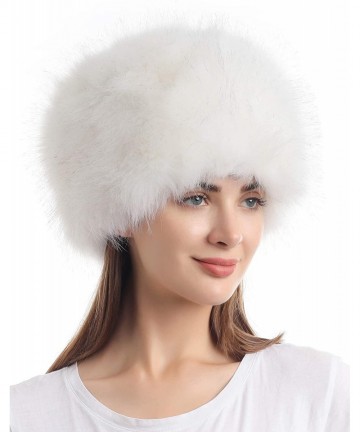 Bomber Hats Women's Winter Faux Fur Cossak Russian Style Hat - White With Kgb - CP18X8ICQ7H $22.49