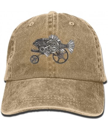 Cowboy Hats Mechanical Piranha Trend Printing Cowboy Hat Fashion Baseball Cap for Men and Women Black - Natural - C41807RZ8UI...