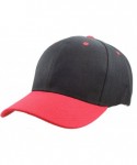 Baseball Caps Plain Blank Baseball Caps Adjustable Back Strap Wholesale Lot 6 Pack - Black Red - CX18DUGEGTR $31.84