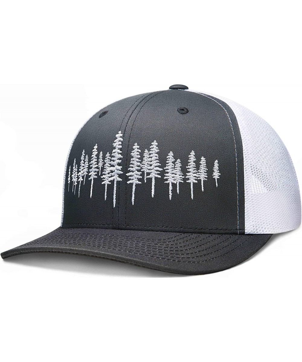 Baseball Caps Trucker Hat- Tamarack Forest - Gray-white / White - C318YN06AT0 $39.48