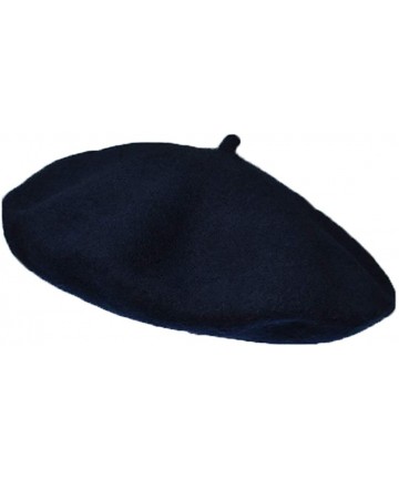 Berets Girls&Boys French Style Wool Beret Kids Hat - Navy Blue - CD18E7ND4EX $13.28