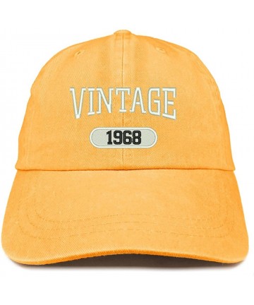 Baseball Caps Vintage 1968 Embroidered 52nd Birthday Soft Crown Washed Cotton Cap - Mango - C9180WESHKZ $24.68