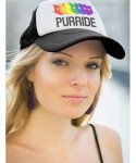 Baseball Caps Purride Gay Lesbian Hat Pride Cat Lover Rainbow Flag Parade Trucker Hat Mesh Cap - Black/White - CZ1845OEN2U $1...