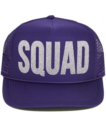 Baseball Caps Squad Trucker Hat - Purple and Glitter Silver - CR1824SAZK3 $21.52