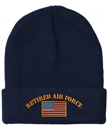 Skullies & Beanies Beanie for Men & Women Retired Air Force Embroidery Acrylic Skull Cap Hat 1 Size - Navy - CM18ZDMQSAU $19.01