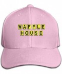 Baseball Caps Black Baseball Cap Waffle House Baseball Hat Unisex 6 Pannel Hat - Pink - CT18YEW9WQX $25.64
