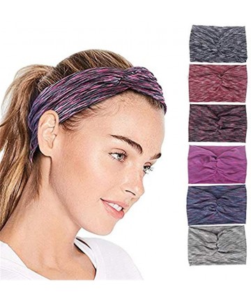 Headbands 6 Packs Headbands for Women Girls Cotton Knotted Yoga Sport Hair Band Headwrap - 6 Packs Tie Dyeing Style - CK18KHI...
