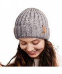 Skullies & Beanies Winter Beanie for Women Fleece Lined Warm Knitted Skull Cap Winter Hat - 03-fog Gray - CD18UXLSTEE $18.08