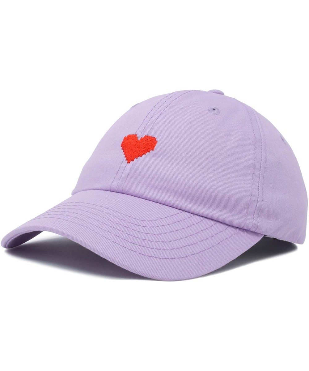 Baseball Caps Pixel Heart Hat Womens Dad Hats Cotton Caps Embroidered Valentines - Lavender - CT18LGUGR8L $15.39