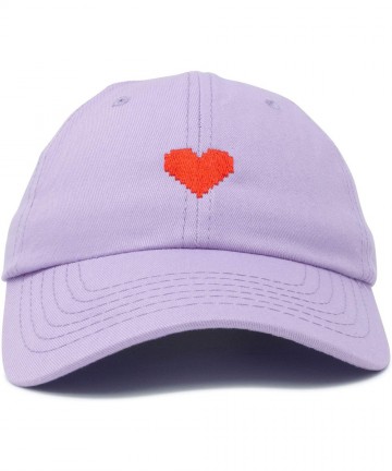 Baseball Caps Pixel Heart Hat Womens Dad Hats Cotton Caps Embroidered Valentines - Lavender - CT18LGUGR8L $15.39