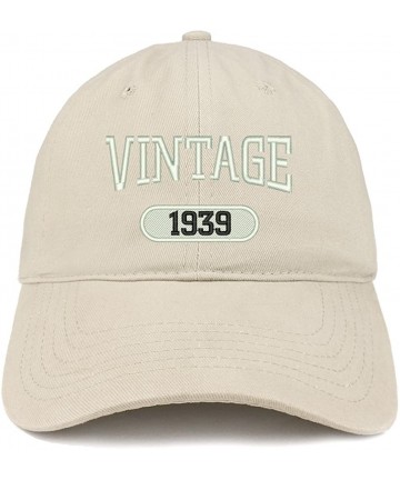 Baseball Caps Vintage 1939 Embroidered 81st Birthday Relaxed Fitting Cotton Cap - Stone - CC12O8UFACX $26.38