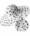 Sun Hats Women's Foldable Cotton Sun Hat- 18 in Diameter Brim - Black Polka Dot - CQ11LP2D05B $23.44