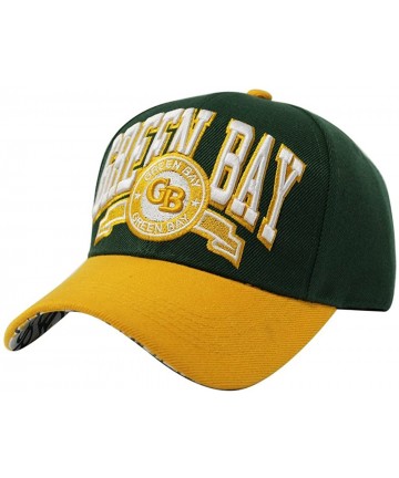 Baseball Caps Team Color City Name Embroidered Baseball Cap Hat Unisex Football Basketball - Green Bay - C41850MQM5A $15.90