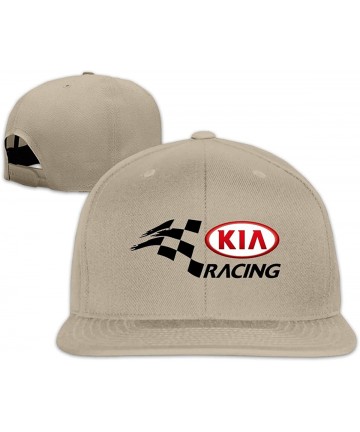 Baseball Caps Men's KIA Racing A Flat-Brim Caps Adjustable Freestyle Caps - Natural - CJ18WN0XY56 $20.73