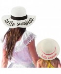 Sun Hats Womens Mommy and Me Girls Sayings Summer Beach Pool Floppy Dress Sun Hat - Hello Sunshine- White - CQ18ELIL7H0 $43.03