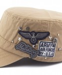 Baseball Caps Men Women USA American Eagle Cadet Army Cap Bling Star Studs Military Hat US Flat Top Baseball Sun Cap - Khaki ...
