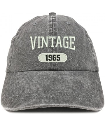 Baseball Caps Vintage 1965 Embroidered 55th Birthday Soft Crown Washed Cotton Cap - Black - CN180WYK9TX $39.52