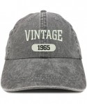 Baseball Caps Vintage 1965 Embroidered 55th Birthday Soft Crown Washed Cotton Cap - Black - CN180WYK9TX $26.65