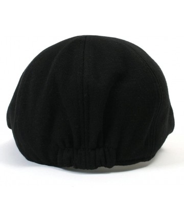 Newsboy Caps Soft cotton Newsboy Flat Cap ivy stretch Driver Hunting Hat - Black - CQ1102EW9O1 $28.67