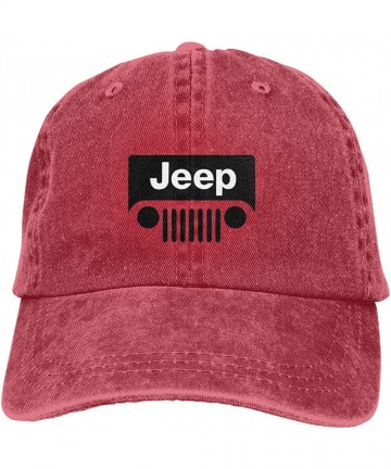 Baseball Caps Unisex Jeep Logo Retro Cowboy Hat Sports Baseball Cap Adjustable Classic Cotton Adult Hat for Mens Womens - Red...
