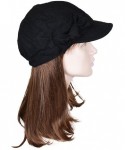 Newsboy Caps Ladies Winter Cap with Bow - Black - C712C2YIAEP $17.66