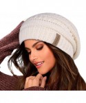 Skullies & Beanies Knit Beanie Hats for Women Men Fleece Lined Ski Skull Cap Slouchy Winter Hat - 011-beige - CW18UT8NR76 $13.97