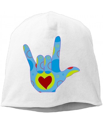 Skullies & Beanies Women Knit Beanie Hats American Sign Language I Love You Cool Watch Cap - White - CN18GWRG4TL $31.35