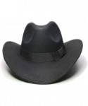 Fedoras Men's Crushable Felt Outback Hat Wool Wide Brim Western Cowboy Hat Fedora Jazz Cap - Black - C218SU24CIK $32.14
