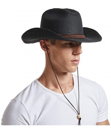 Cowboy Hats Cowboy Summer Western Adjustable A5 Black - A3-black - C518RDY82MO $31.42