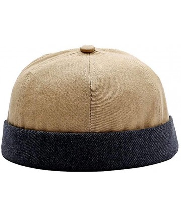 Skullies & Beanies Unisex Cotton Brimless Beanie Hat Adjustable Trendy Skull Cap Sailor Cap - Beige - C3194L7WKI4 $15.44