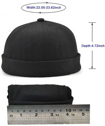 Skullies & Beanies Unisex Cotton Brimless Beanie Hat Adjustable Trendy Skull Cap Sailor Cap - Beige - C3194L7WKI4 $15.44