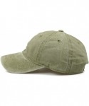 Baseball Caps Vintage Washed Distressed Men Baseball Cap Dad Hat Cotton Pigment Dyed Low Profile Denim Hat - B-green - CF18G6...
