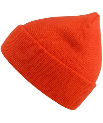 Skullies & Beanies Slouchy Beanie Cap Knit hat for Men and Women - Bright Orange - CV18WS5OEOR $13.20