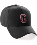 Baseball Caps Classic Baseball Hat Custom A to Z Initial Team Letter- Black Cap White Red - Letter G - CI18IDY9G6U $15.11